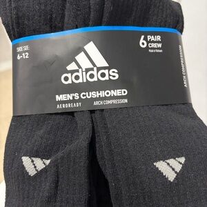 Adidas Men's Cushioned Crew Socks - Black and Gray